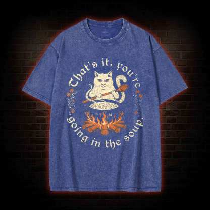 Weird Medieval Cat Washed T-shirt
