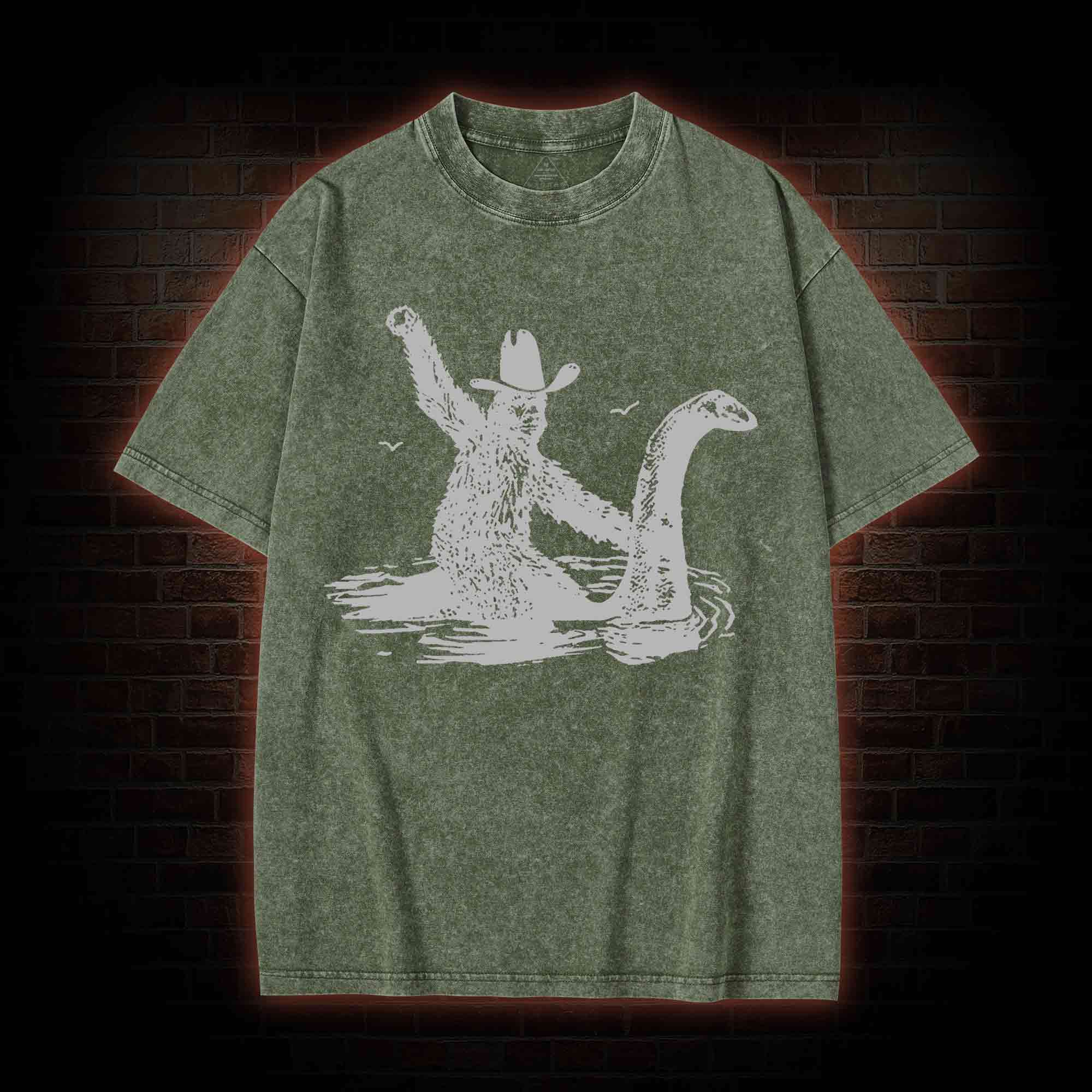 Bigfoot And Loch Ness Monster Washed T-shirt