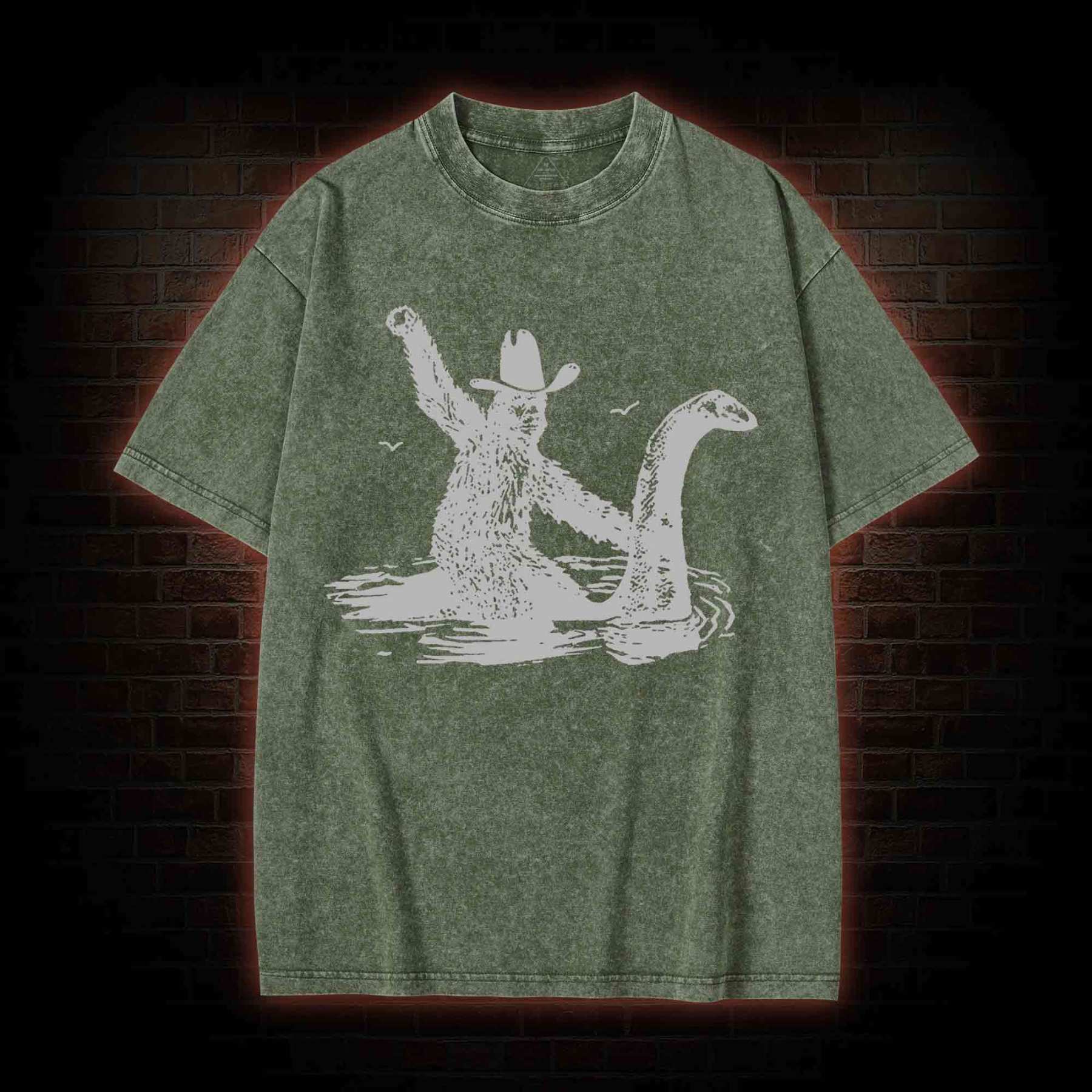 Bigfoot And Loch Ness Monster Washed T-shirt