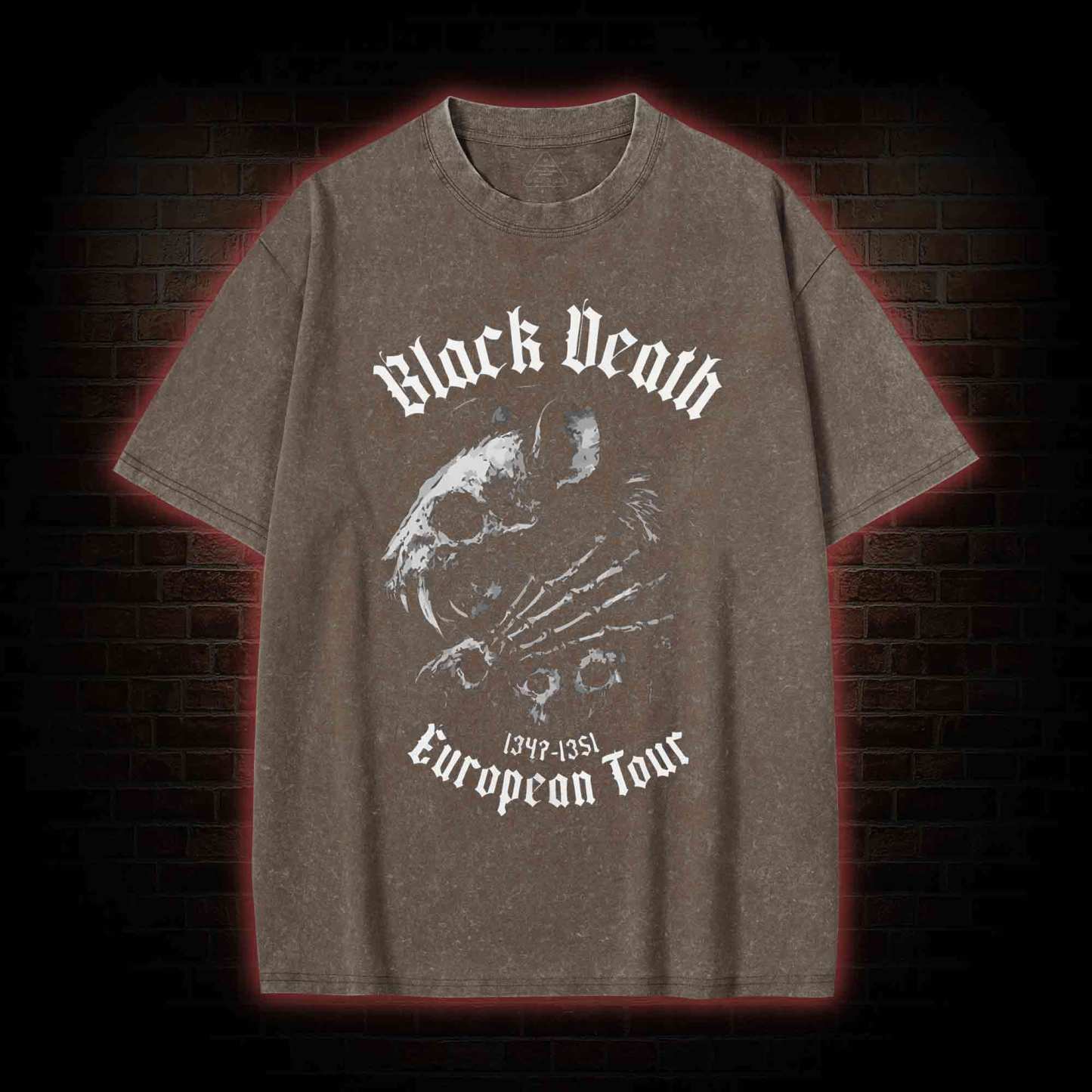 Black Death Plague Washed T-Shirt