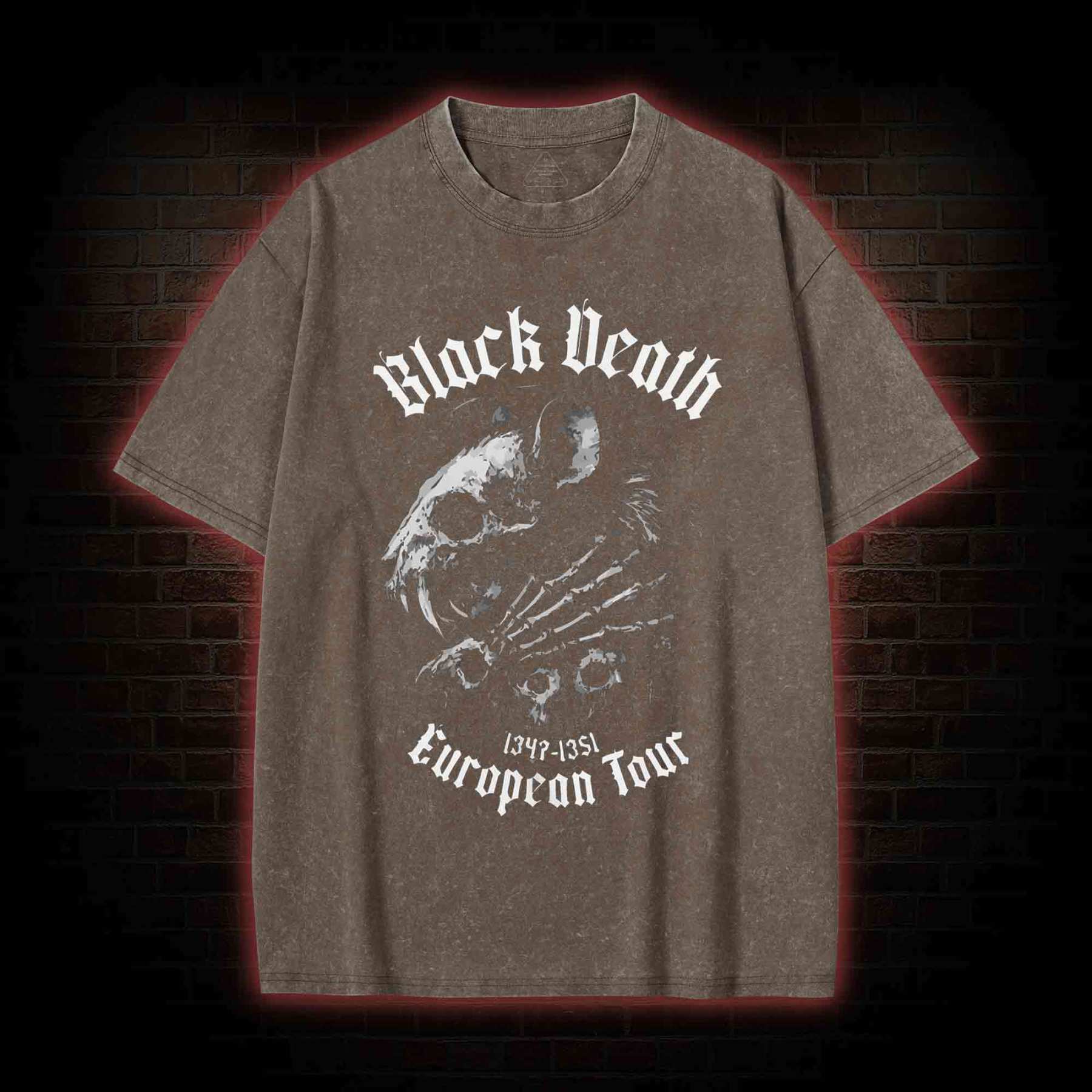 Black Death Plague Washed T-Shirt