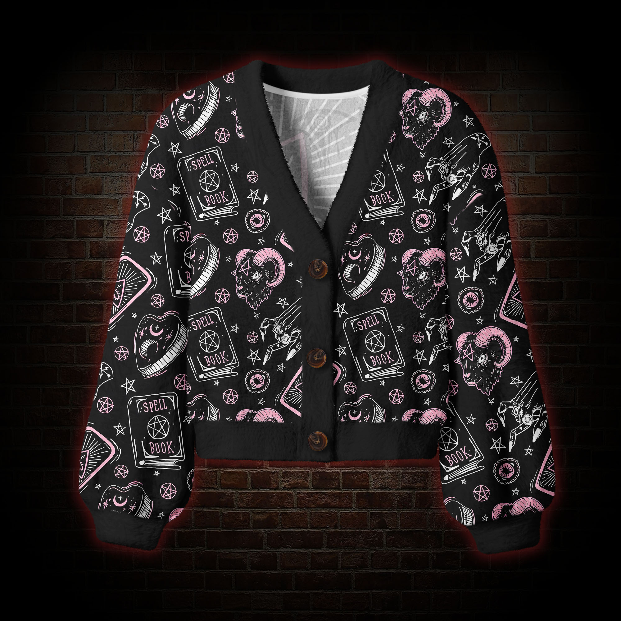 Pink Hex Women's Cardigan Sweater