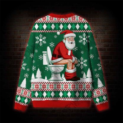 Santa Claus On The Toilet Ugly Sweatshirts