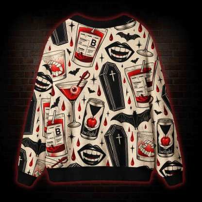 Retro Vampire's Menu Cardigan Sweater