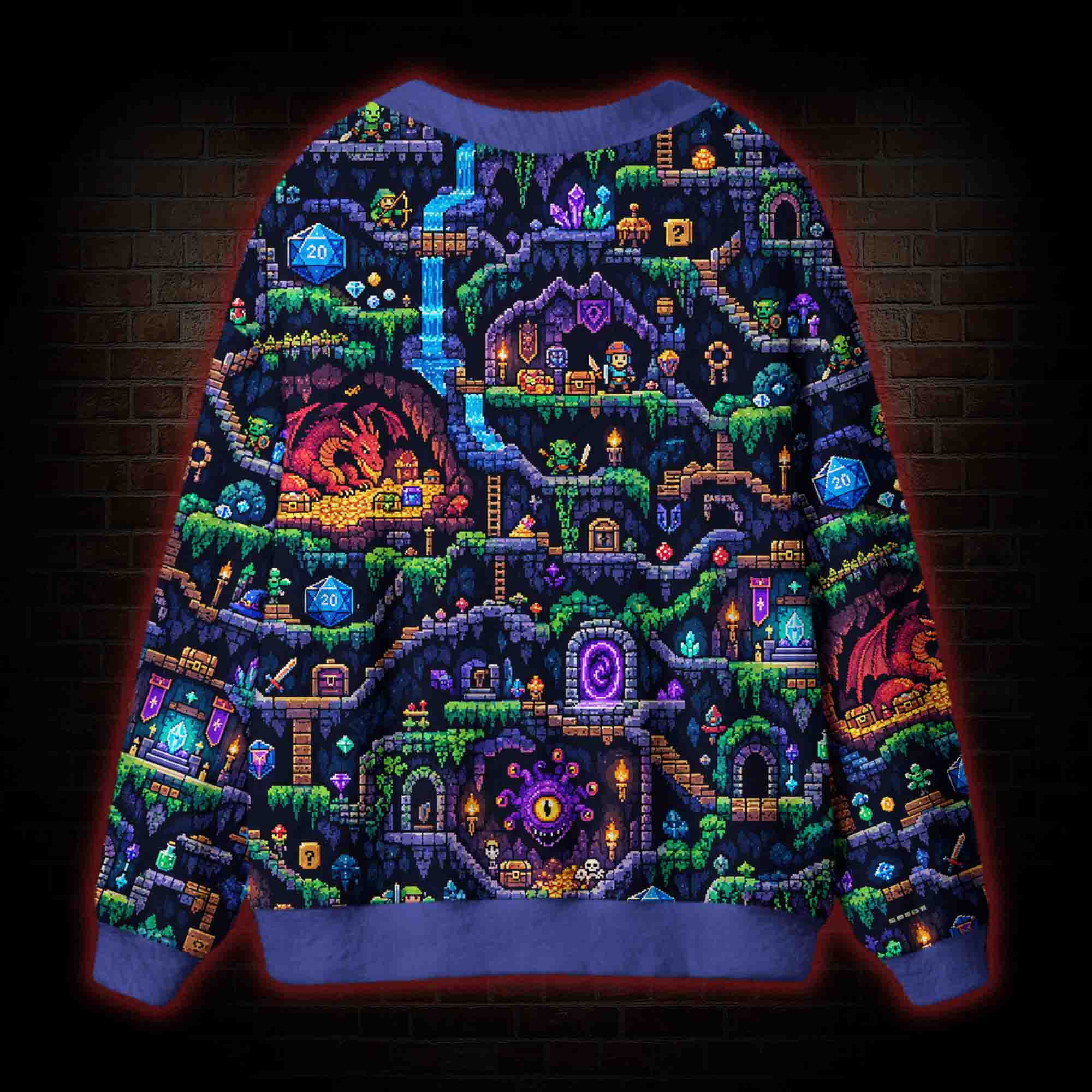 The Dragon's Hoard Pixel Cardigan Sweater