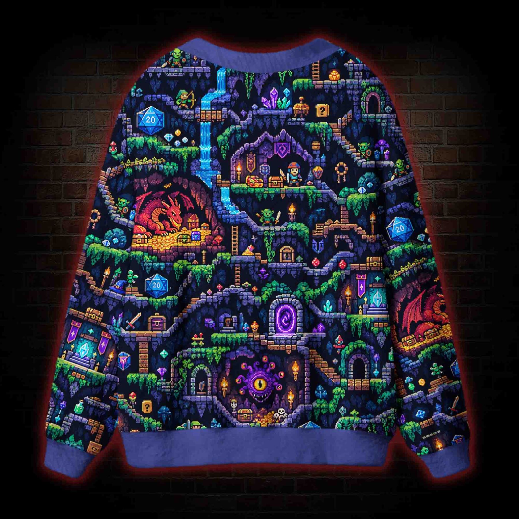 The Dragon's Hoard Pixel Cardigan Sweater