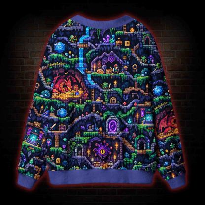 The Dragon's Hoard Pixel Cardigan Sweater