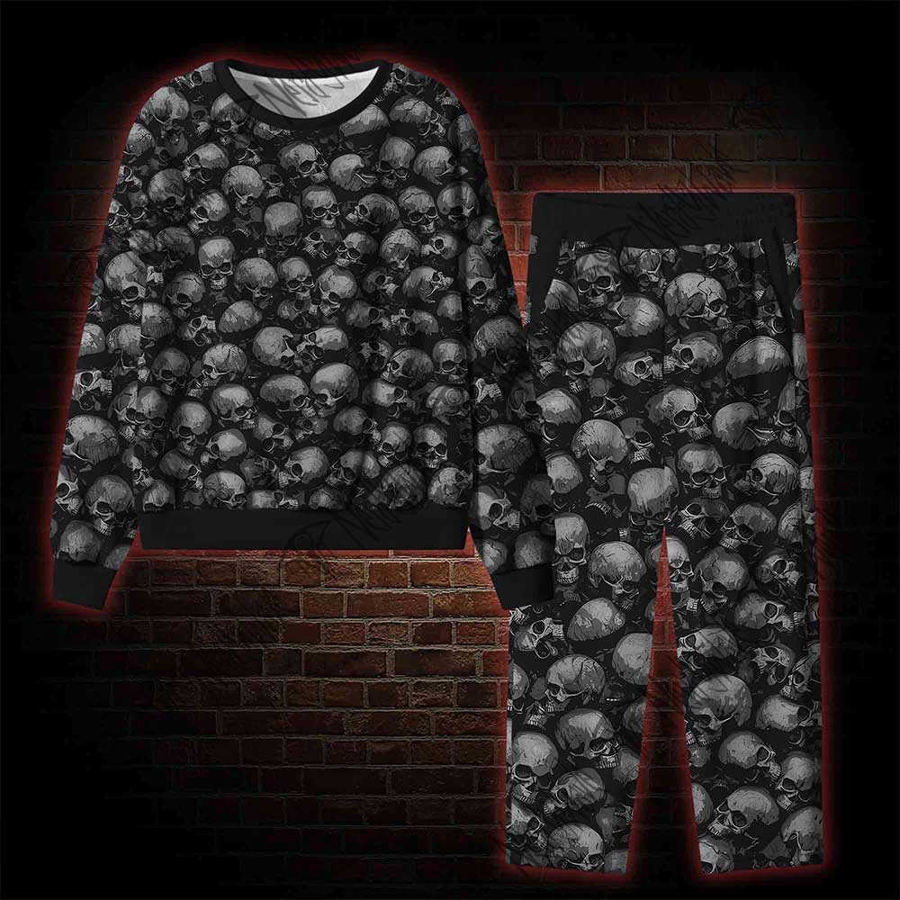 A Wall Of Skeletons Cozy Pajama Sets