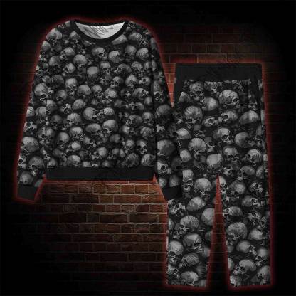A Wall Of Skeletons Cozy Pajama Sets