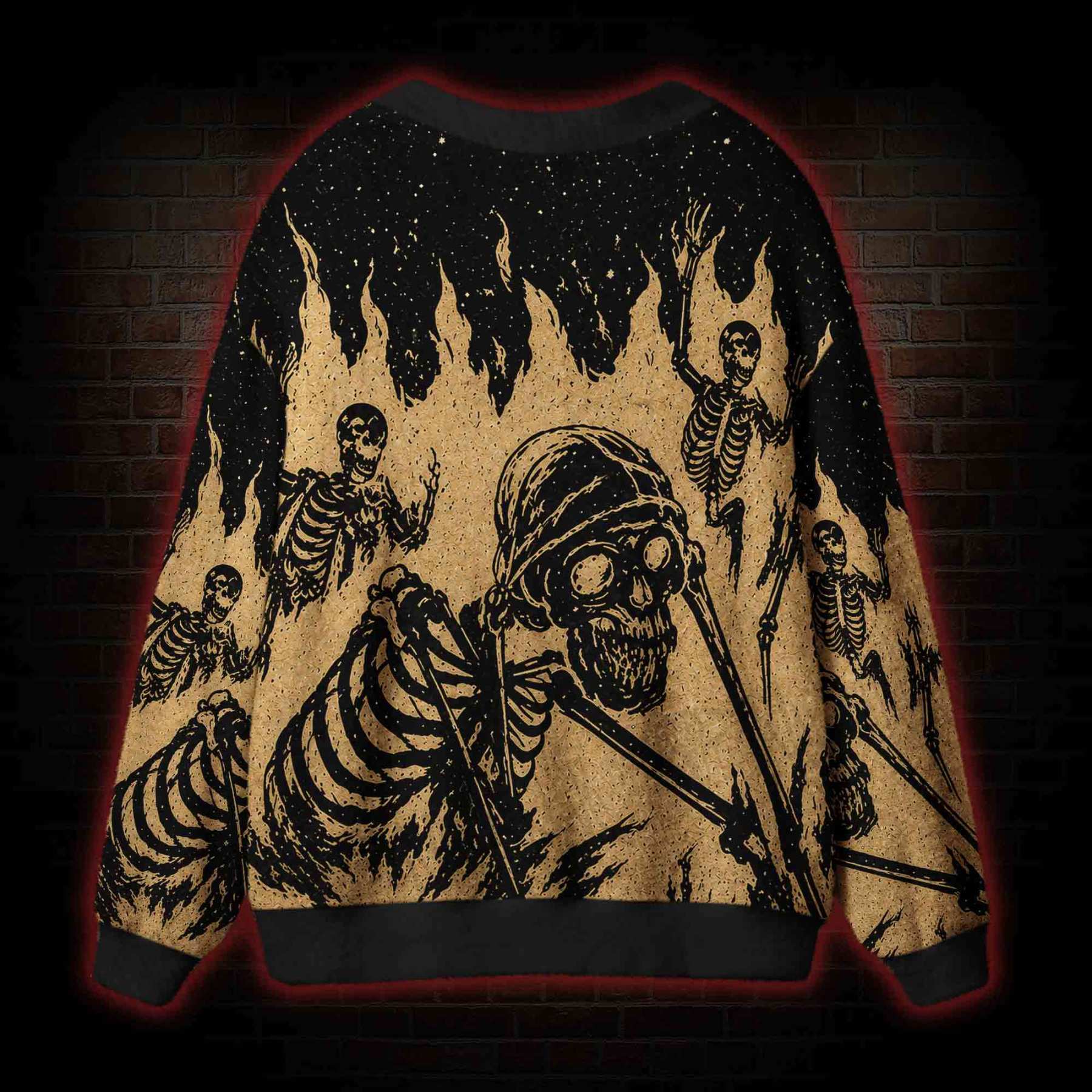 Hellfire Skeleton Rhapsody Cardigan Sweater