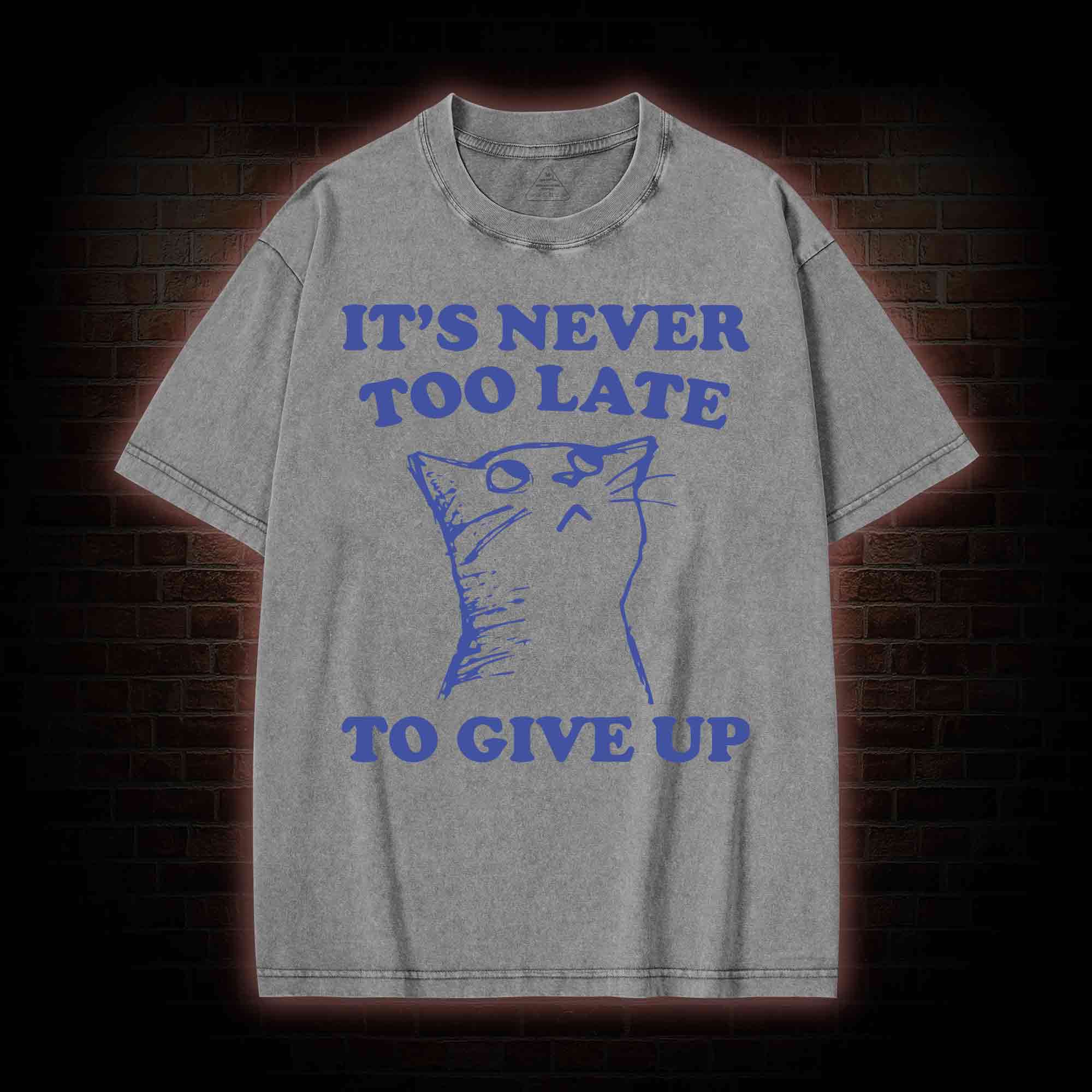It's Never Too Late To Give Up Washed T-shirt