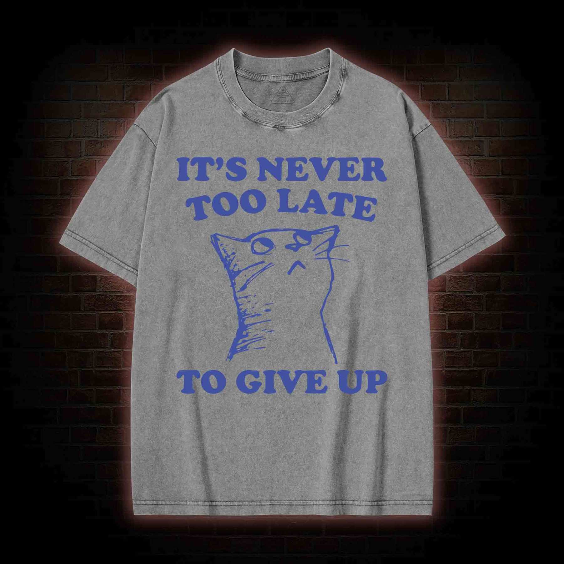 It's Never Too Late To Give Up Washed T-shirt