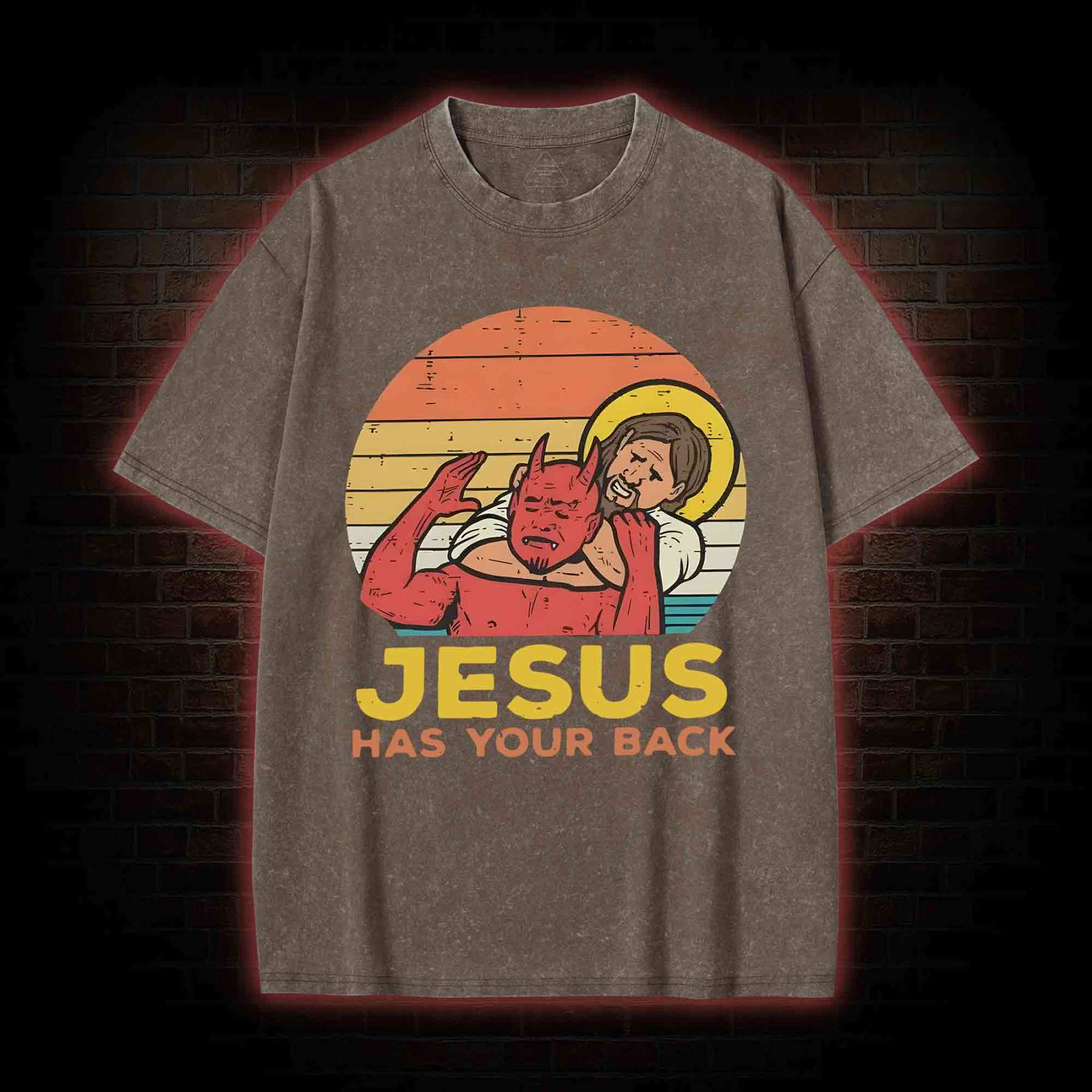Jesus Has Your Back Washed T-shirt