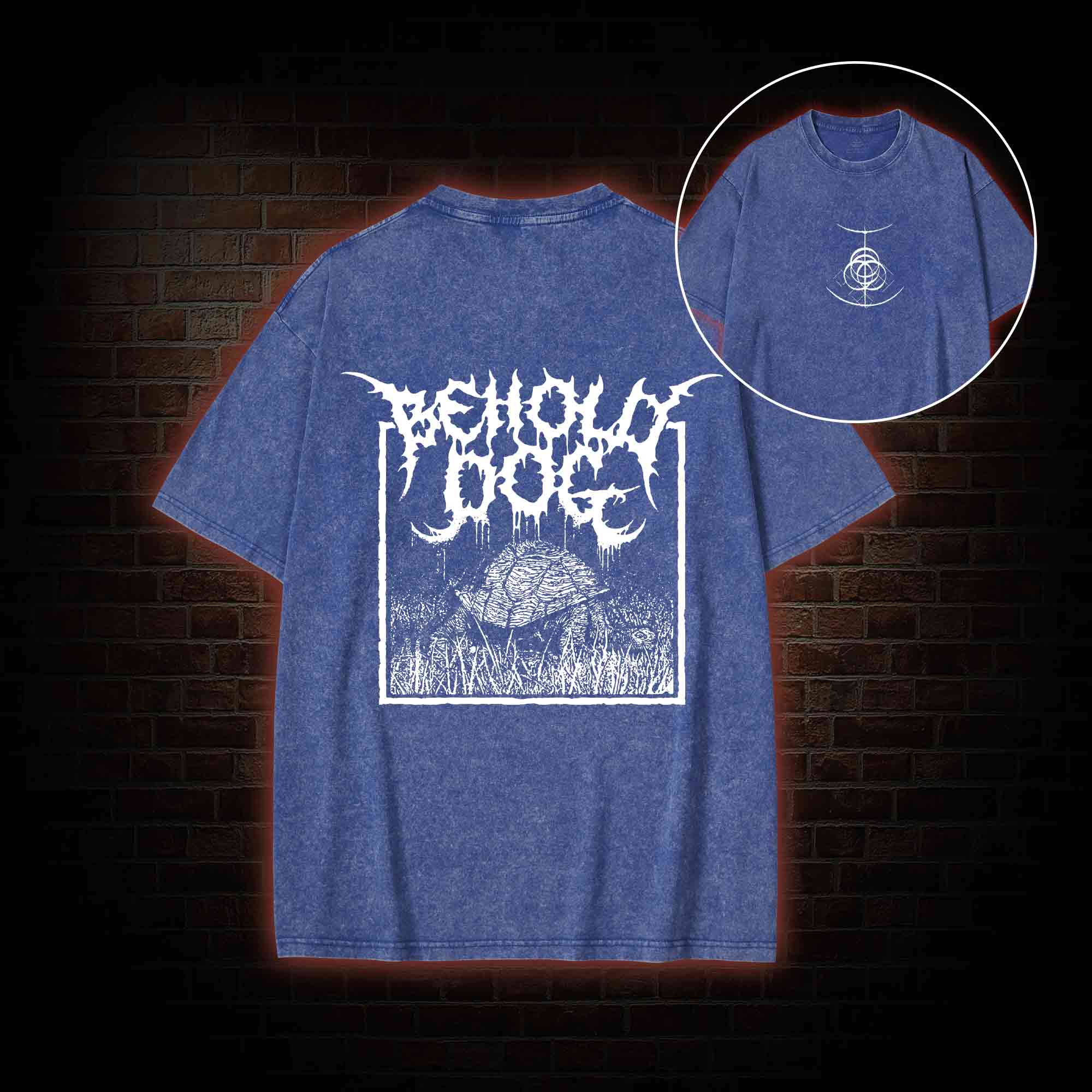 Behold Dog Back Print Washed T-shirt