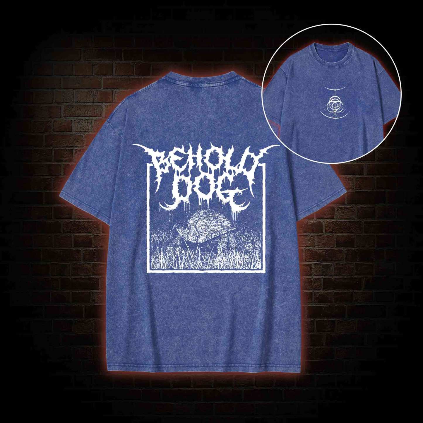 Behold Dog Back Print Washed T-shirt