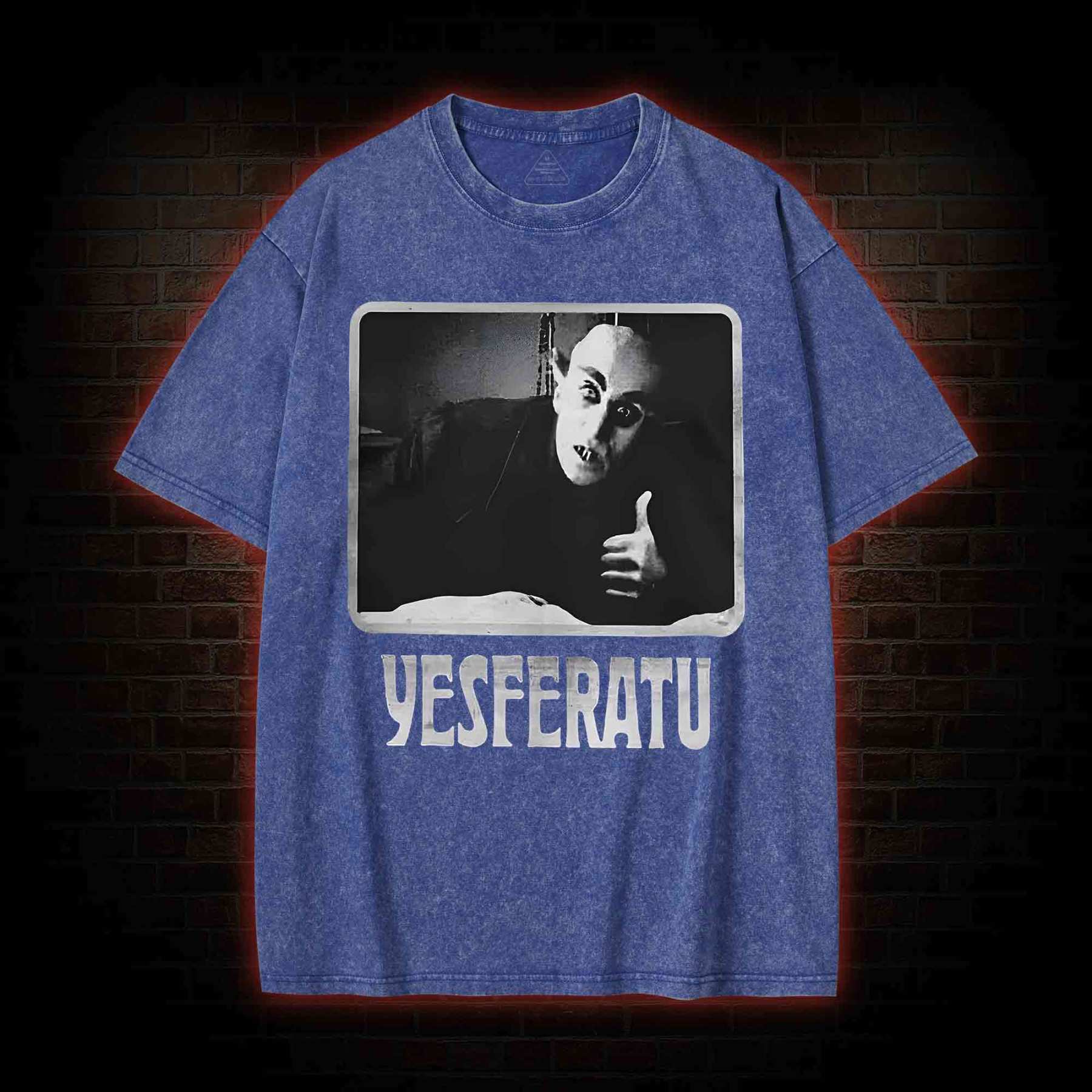 Yesferatu Funny Horror Retro Washed T-shirt