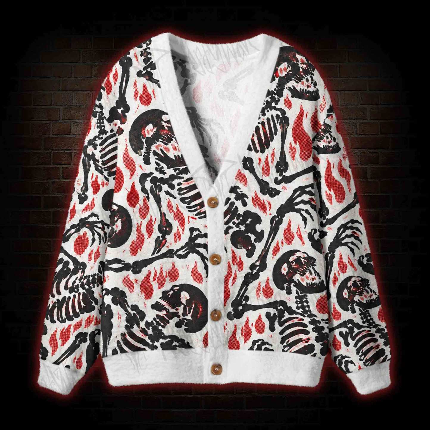 Punk Skeleton Cardigan Sweater