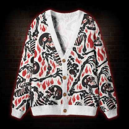 Punk Skeleton Cardigan Sweater