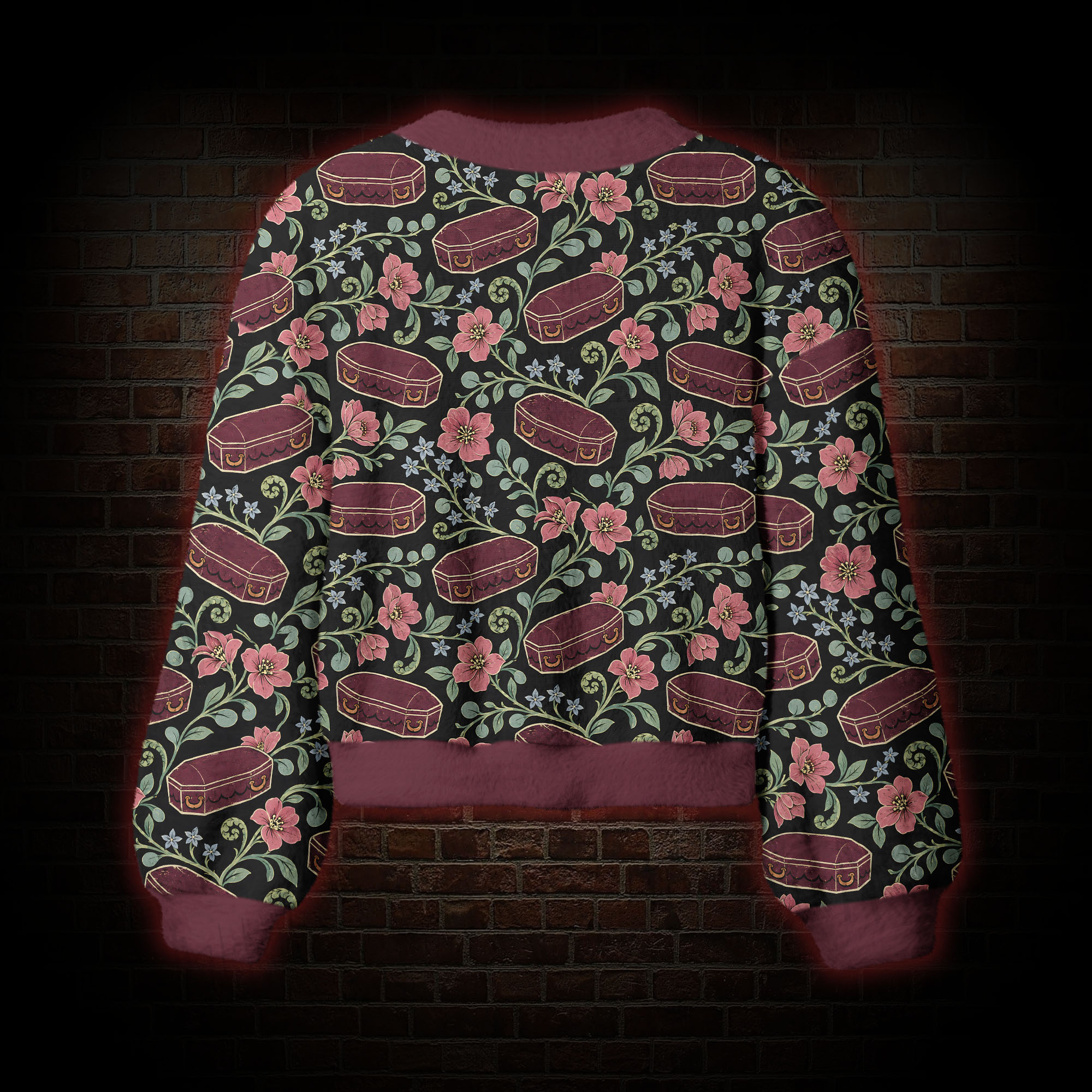 Floral Coffins Women's Cardigan Sweater