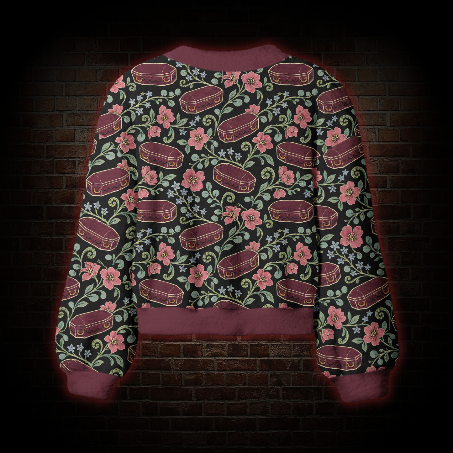 Floral Coffins Women's Cardigan Sweater
