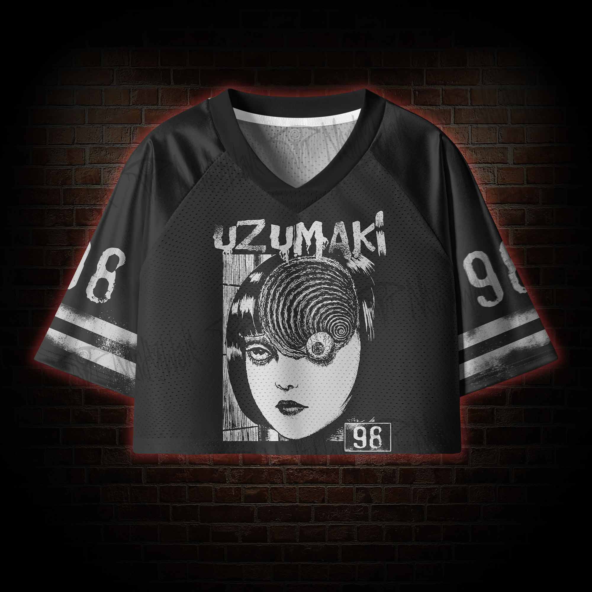 Horror Eyeball Sports Women's Cropped Mesh Jersey