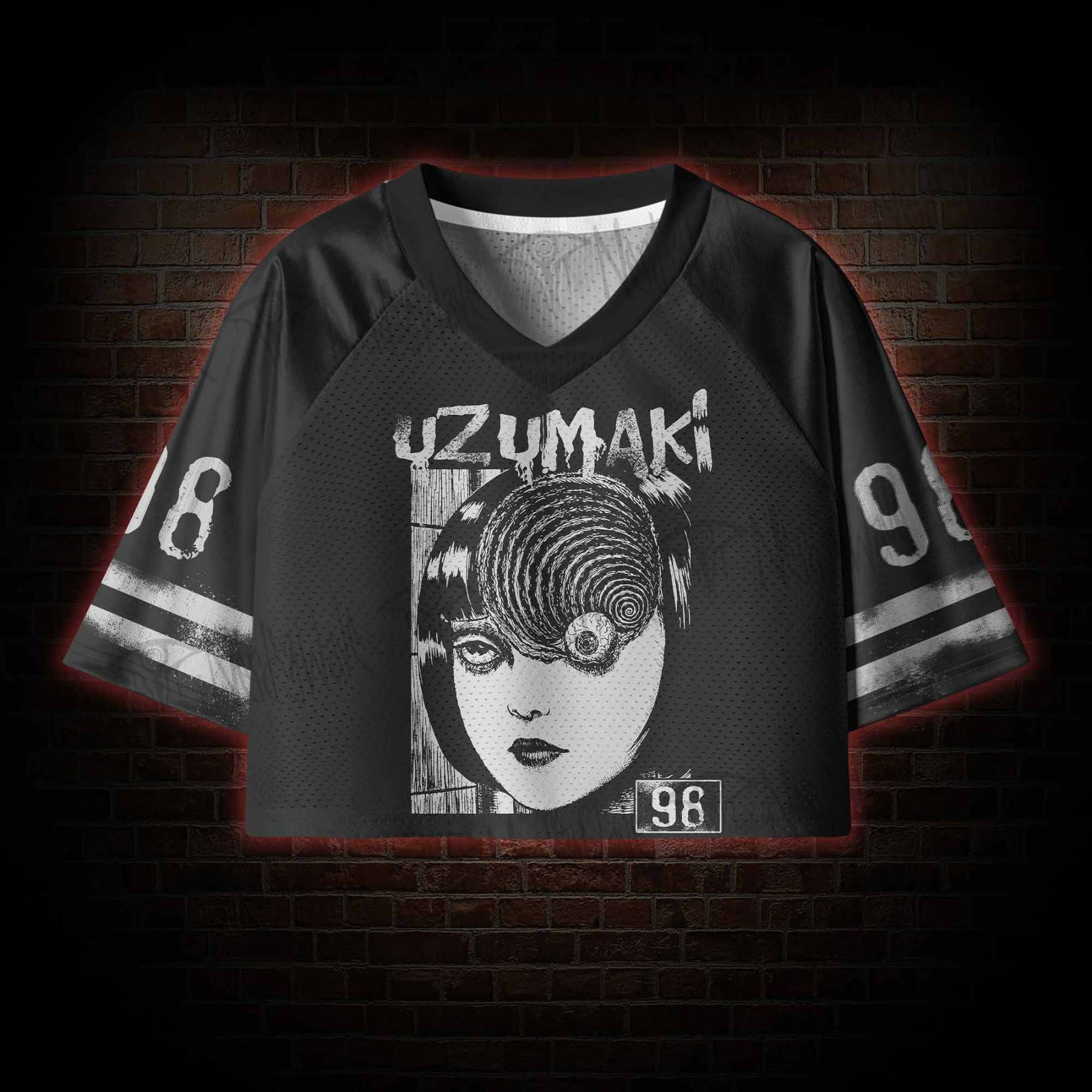Horror Eyeball Sports Women's Cropped Mesh Jersey