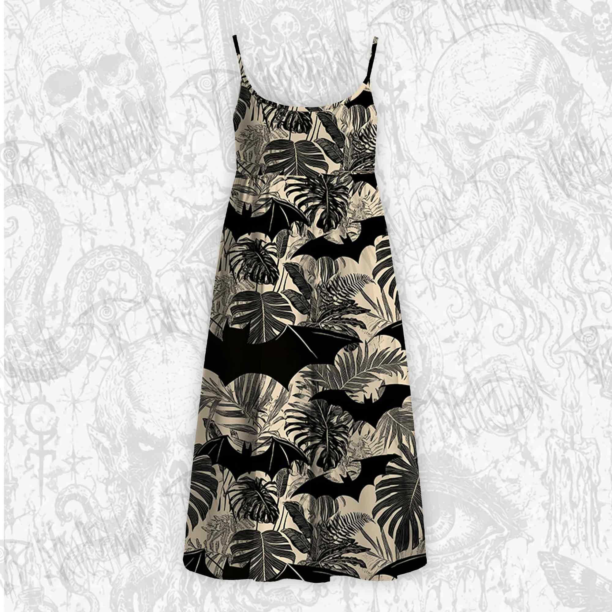 Bats in the Jungle Strap Midi Sundress