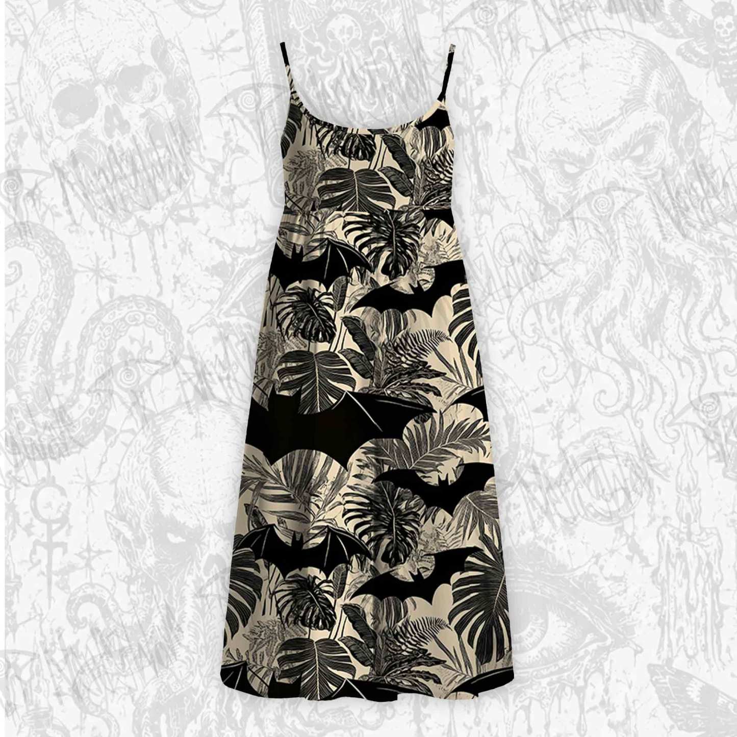 Bats in the Jungle Strap Midi Sundress