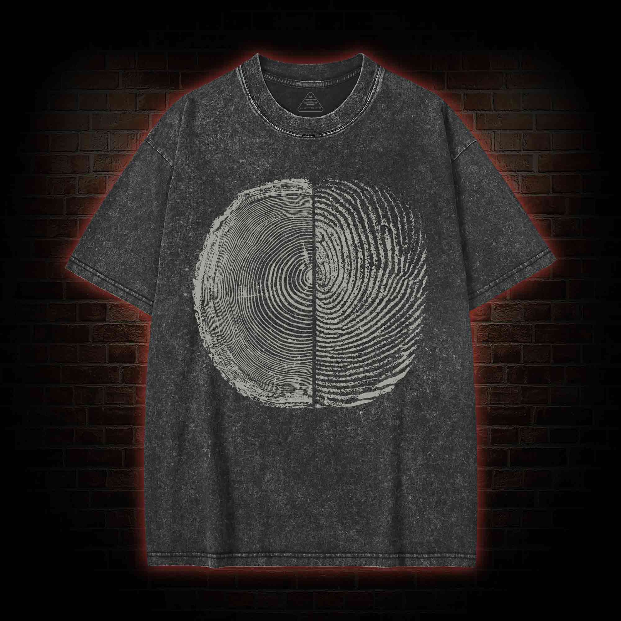 Tree Rings And Fingerprint Washed T-shirt