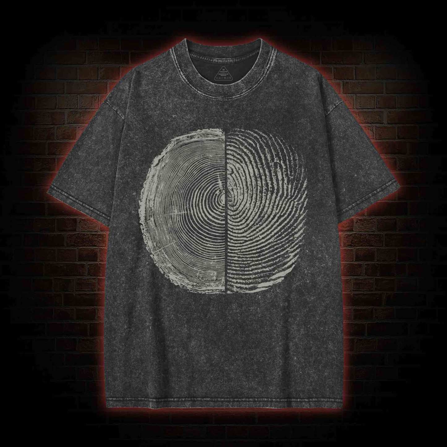 Tree Rings And Fingerprint Washed T-shirt