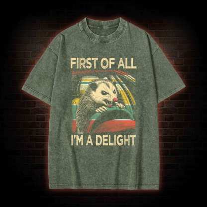 First Of All I'm A Delight Washed T-shirt