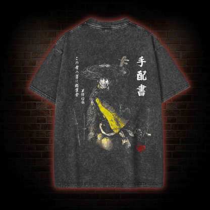 3773 Back Print Washed T-shirt