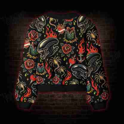 Old School Tattoo Alien Women's Cardigan Sweater