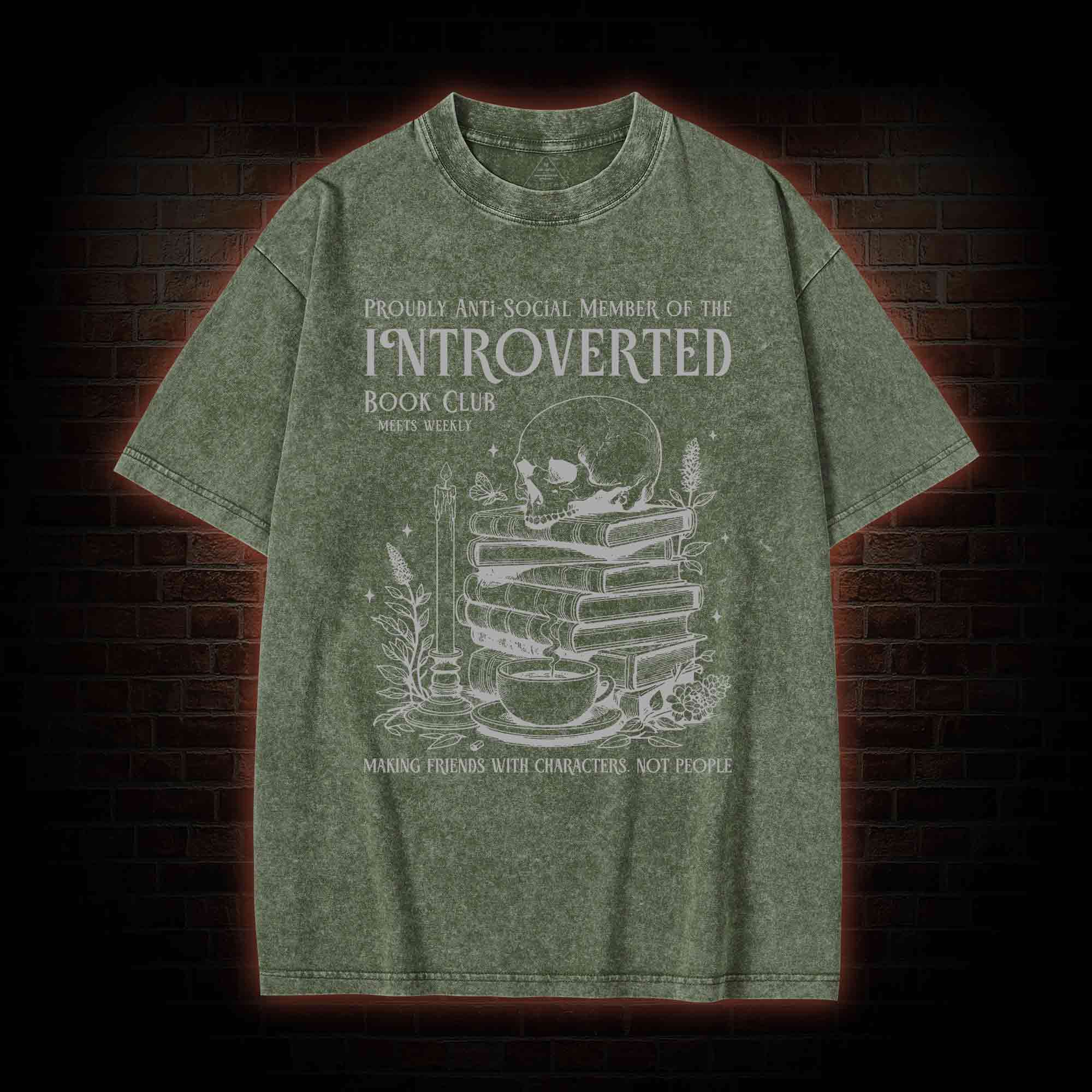 Introverted Book Club Washed T-shirt