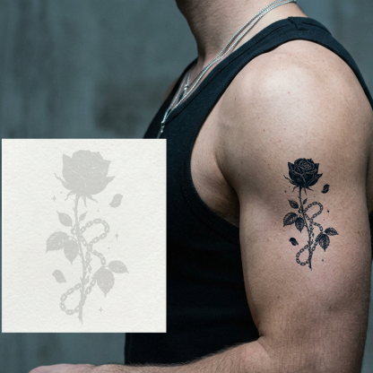 Gothic Rose Temporary Tattoo