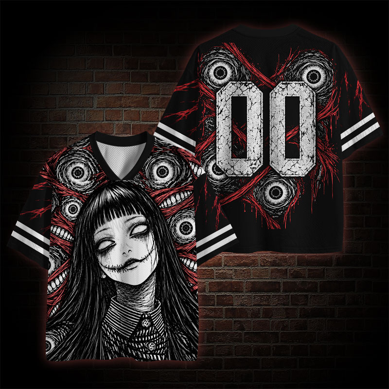 Creepy Stitched Girl Mesh Jersey