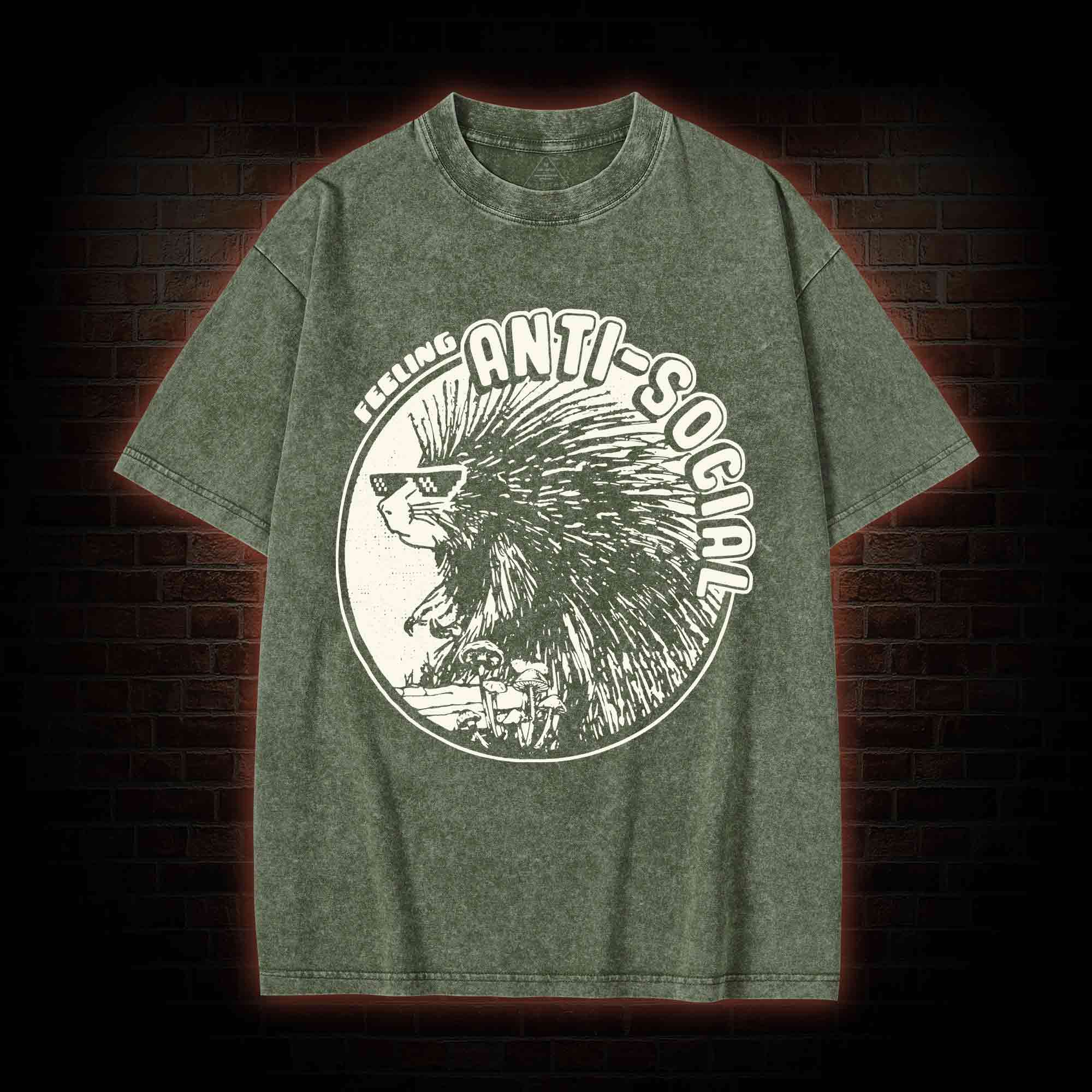 Feeling Anti-Social Washed T-shirt