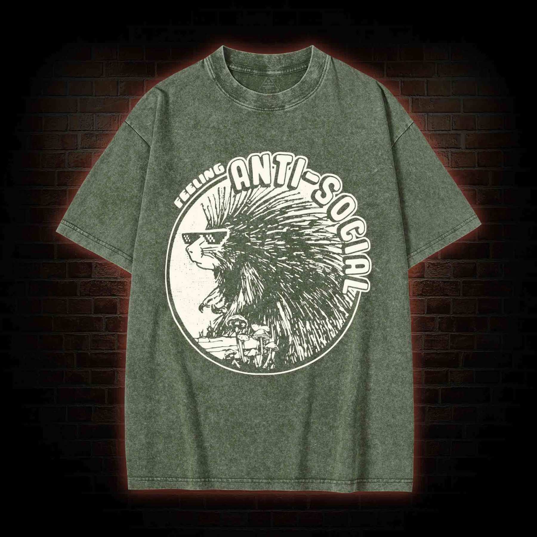 Feeling Anti-Social Washed T-shirt