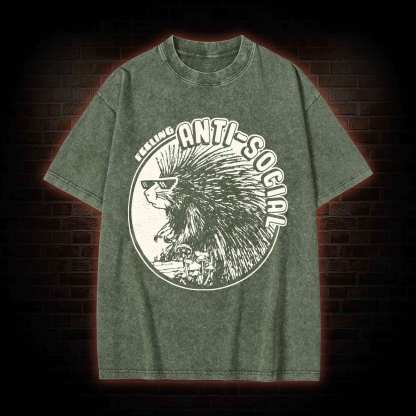 Feeling Anti-Social Washed T-shirt