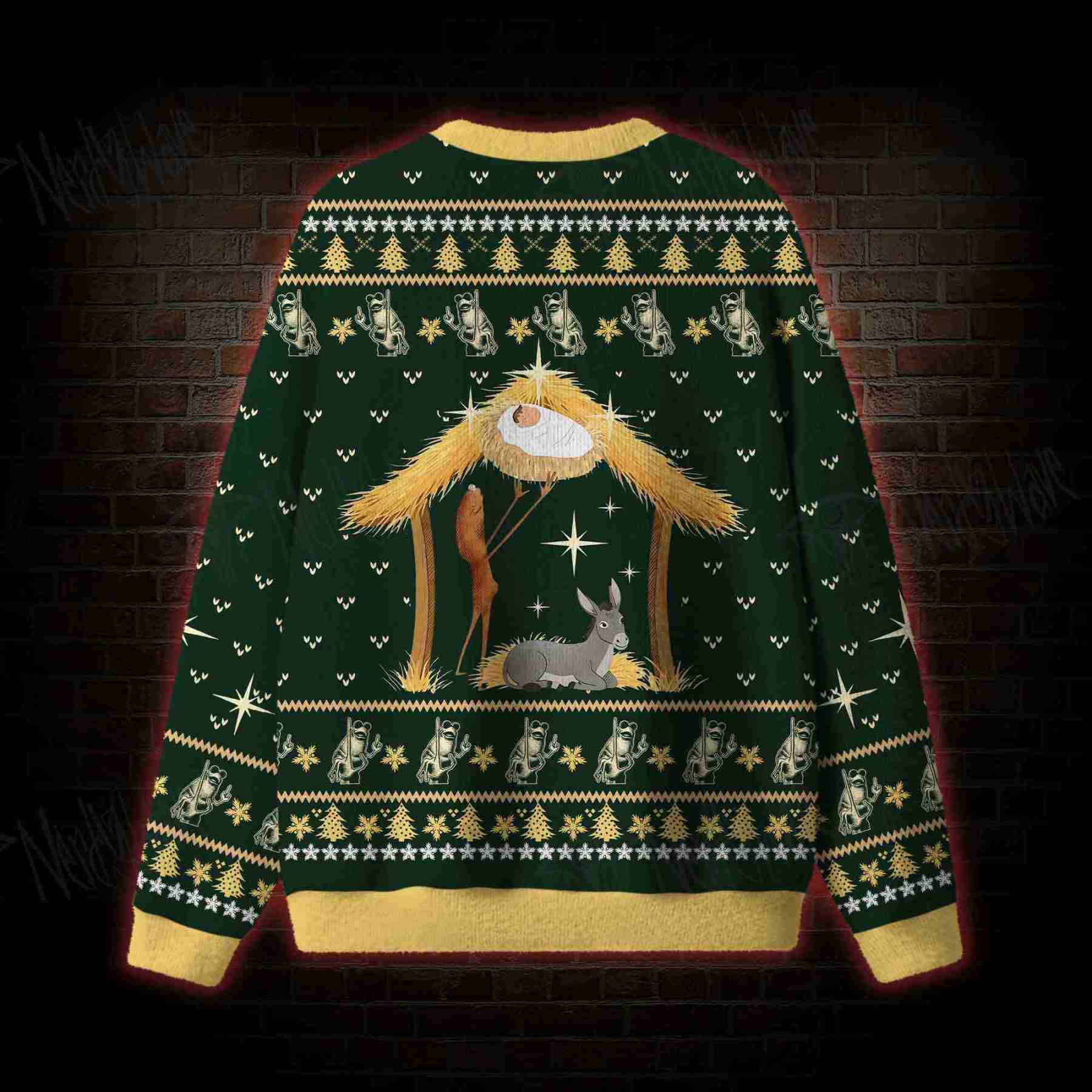O Holy Night Skeleton Ugly Sweatshirts