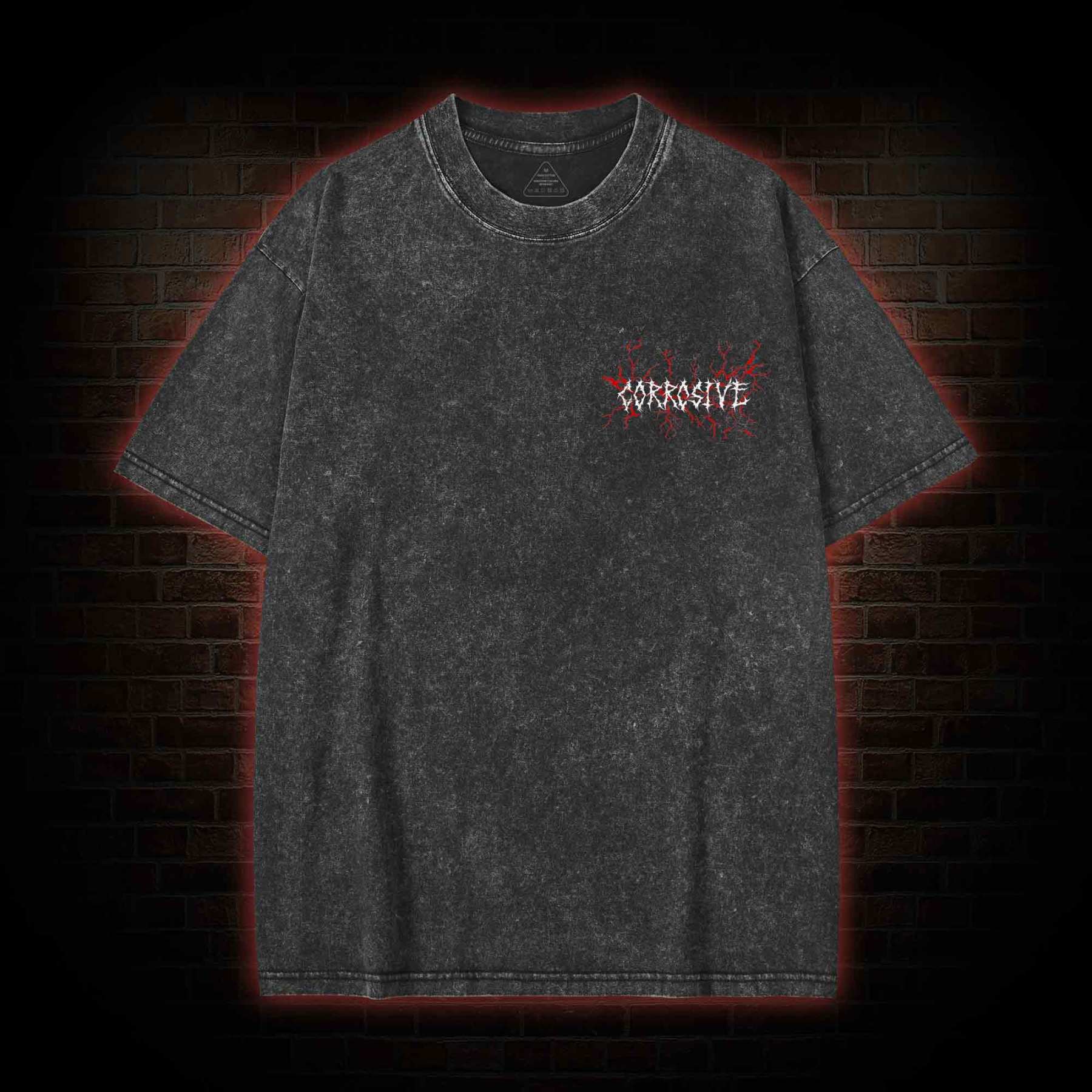 Corrosive Back Back Print Washed T-shirt