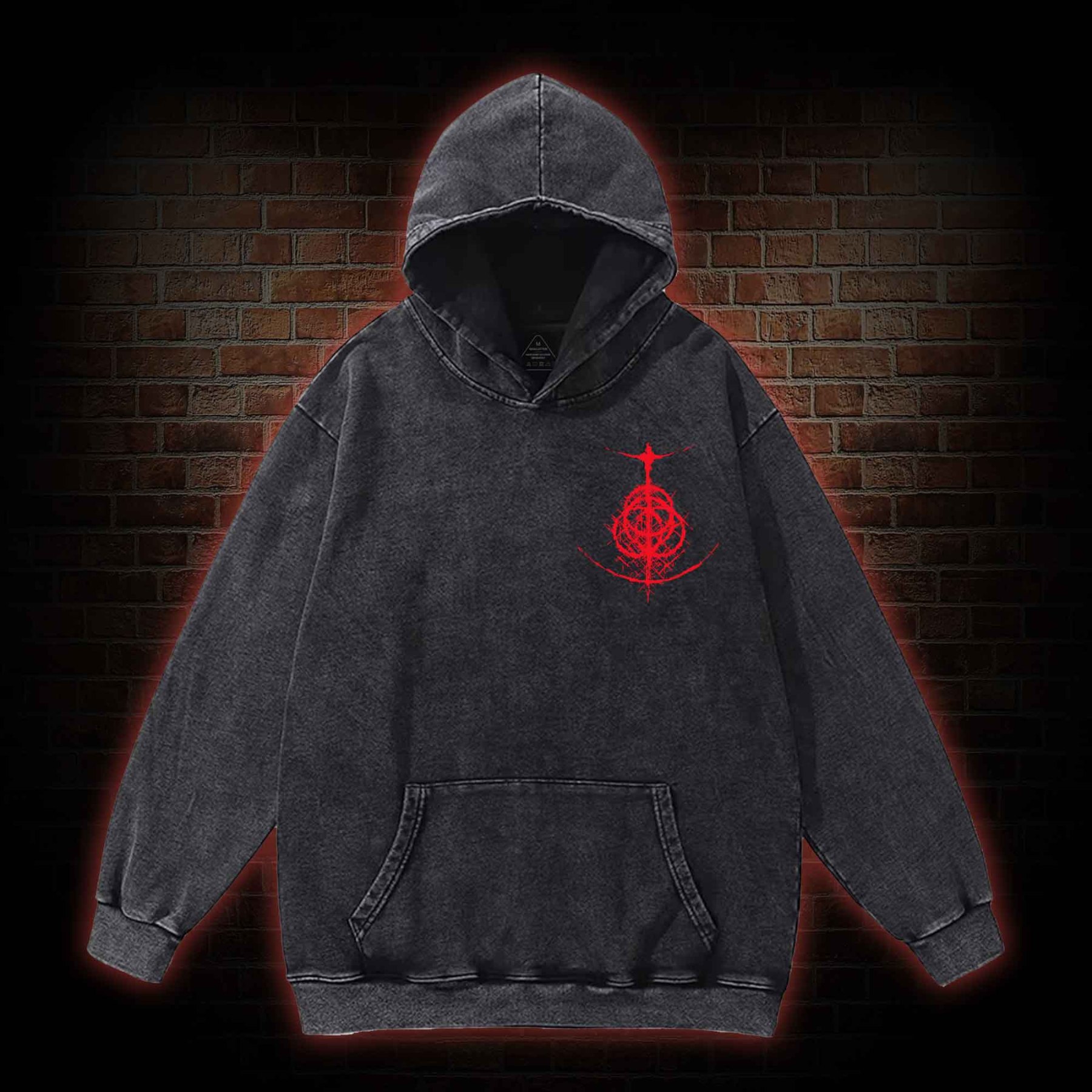 Battle Festival Back Print Washed Hoodie