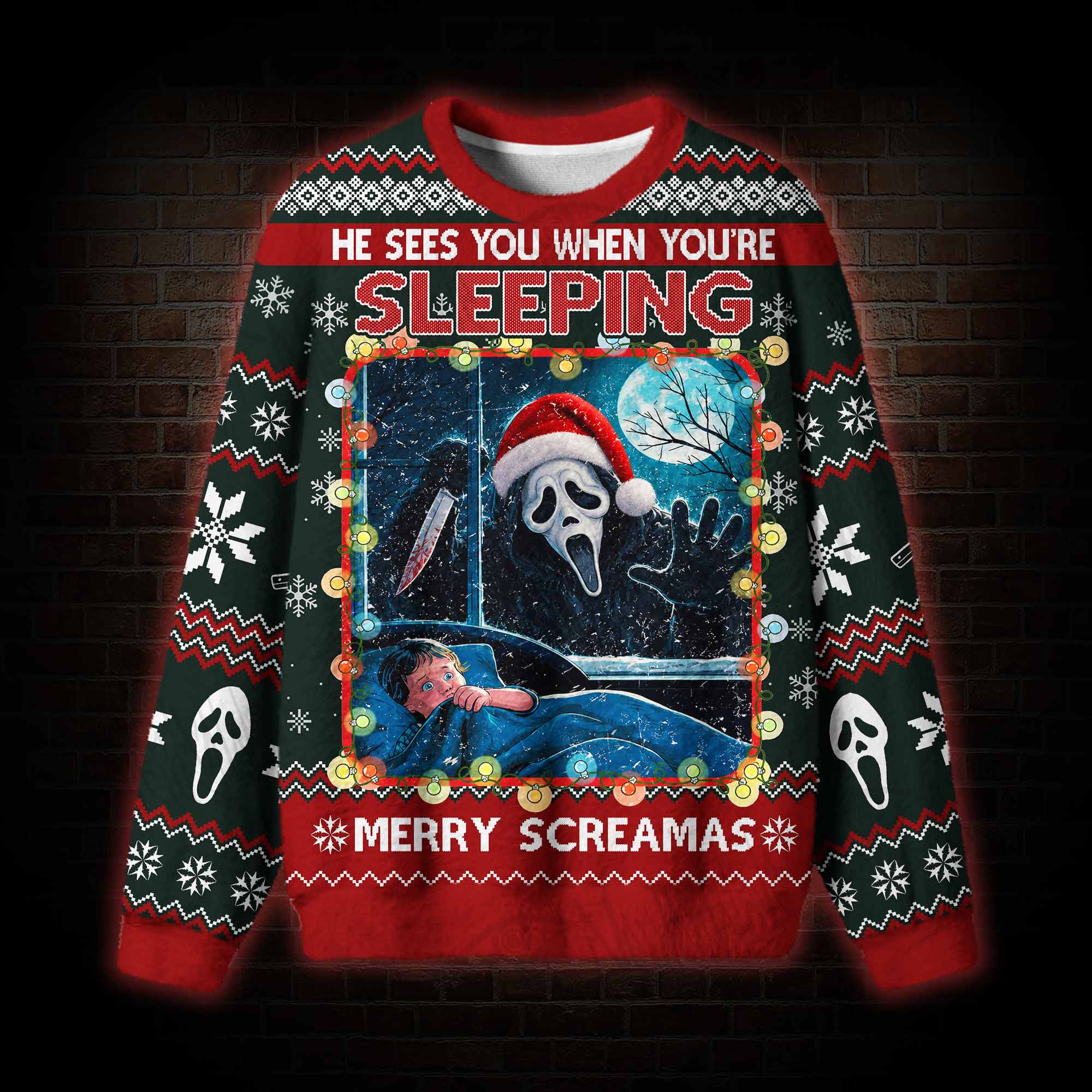 He Sees You When You're Sleeping Ugly Sweatshirts