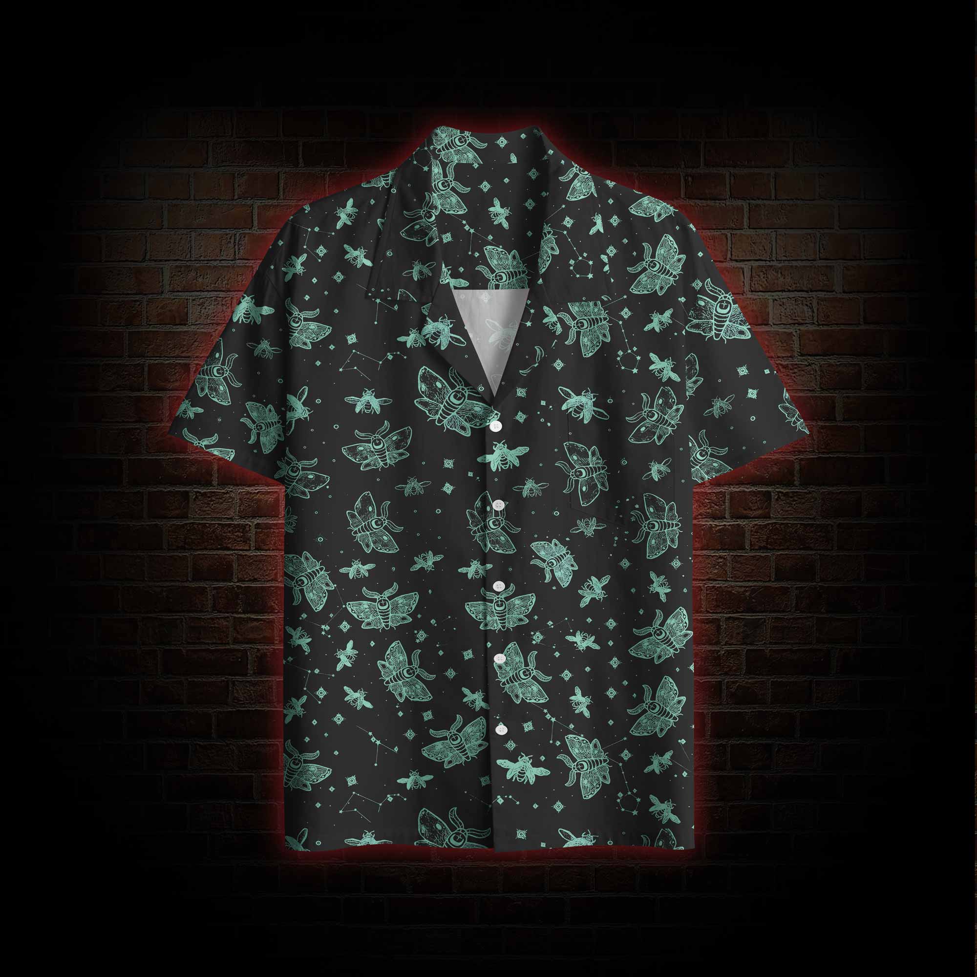Midnight Flying Insects Hawaiian Shirt