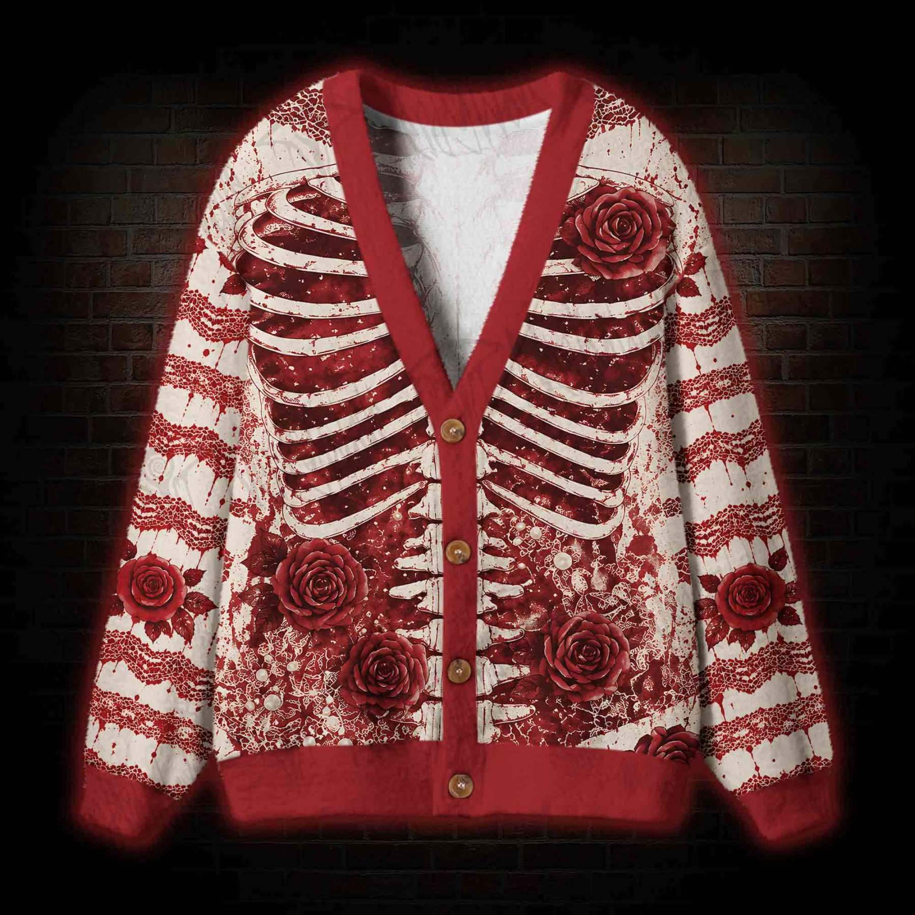 Ribcage Roses Cardigan Sweater