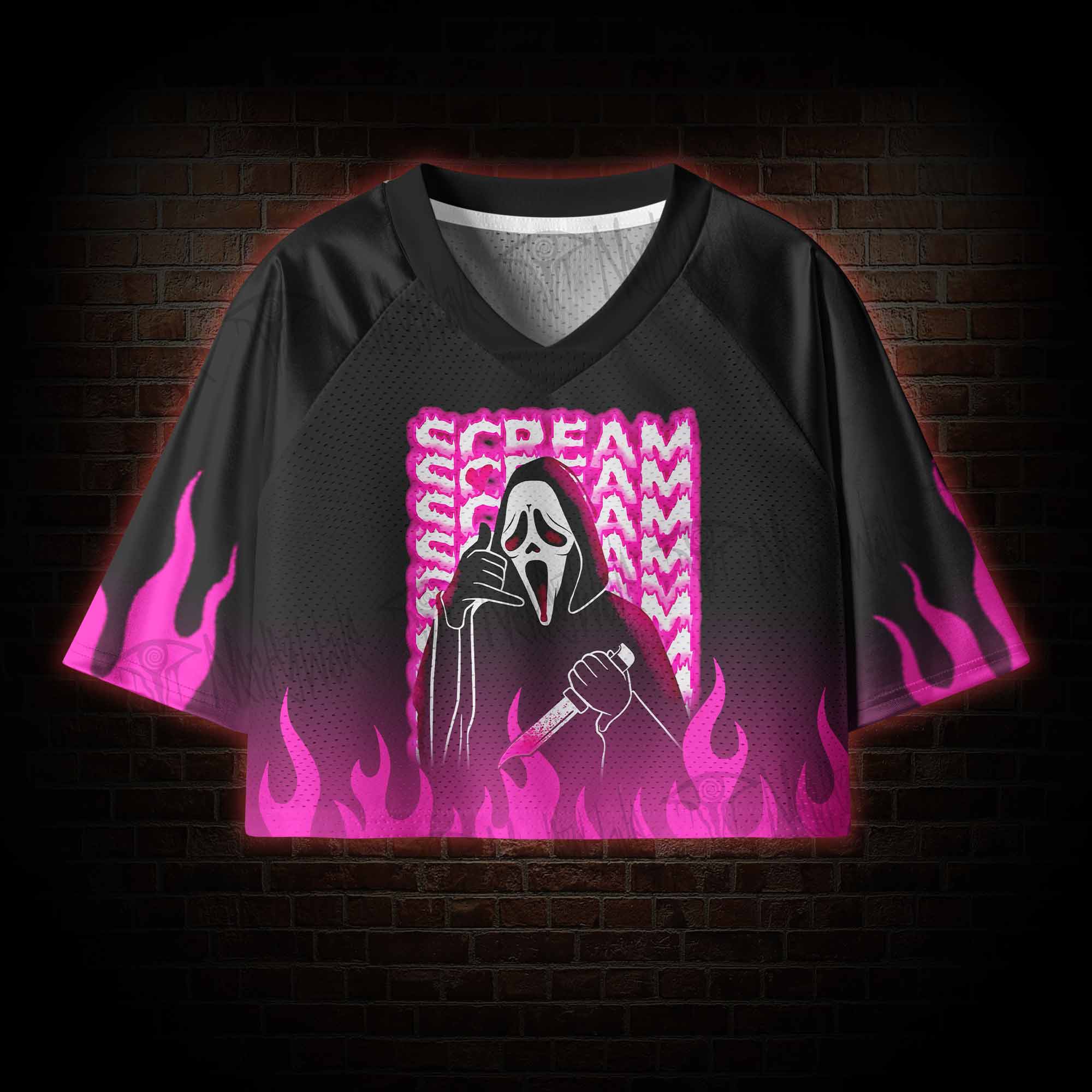 I'll Gut You Like a Fish Women's Cropped Splice Mesh Jersey
