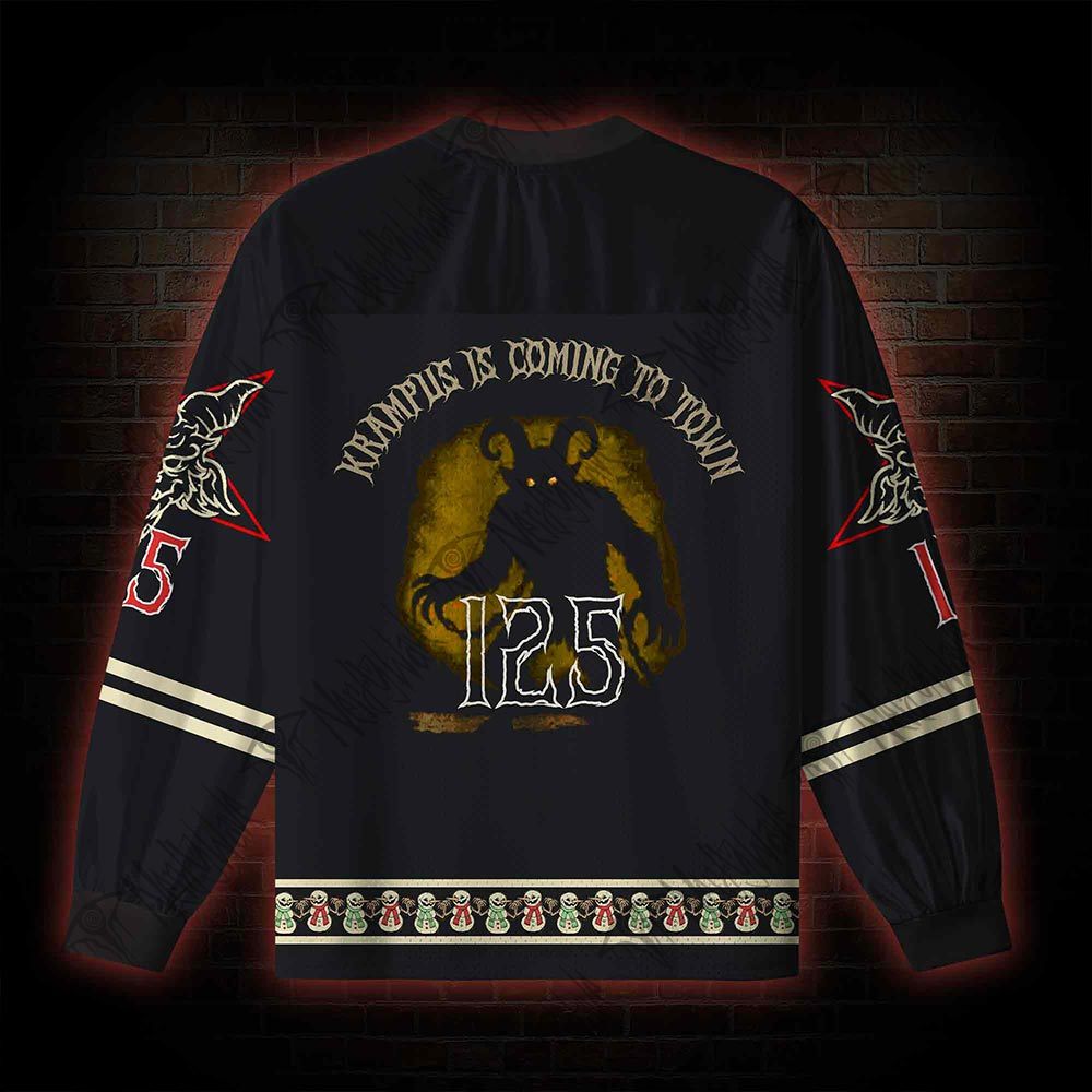 Be Good Or Else Krampus Christmas V-Neck Long Sleeve Jersey