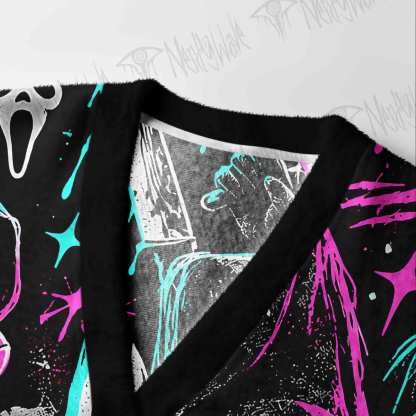 Neon Ghostface Cardigan Sweater