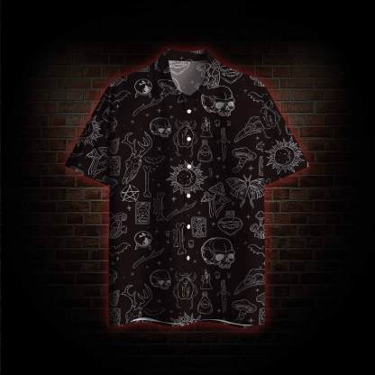 Mystical Symbols and Skulls Hawaiian Shirt