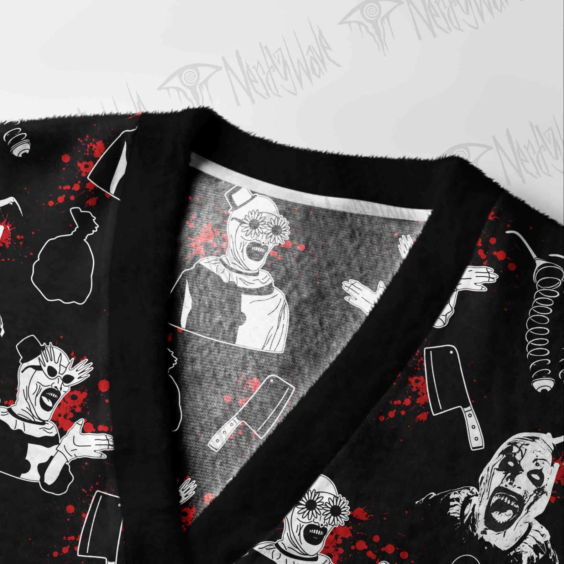 Horror Clown Cardigan Sweater